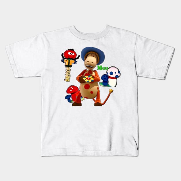 Ermintrude & Zebedee 3 magic roundabout Kids T-Shirt by longford